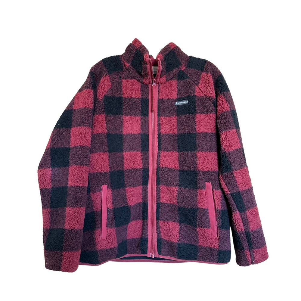 Columbia Women’s Winter Warmth Heavyweight Fleece Red Buffalo Plaid Sz L
